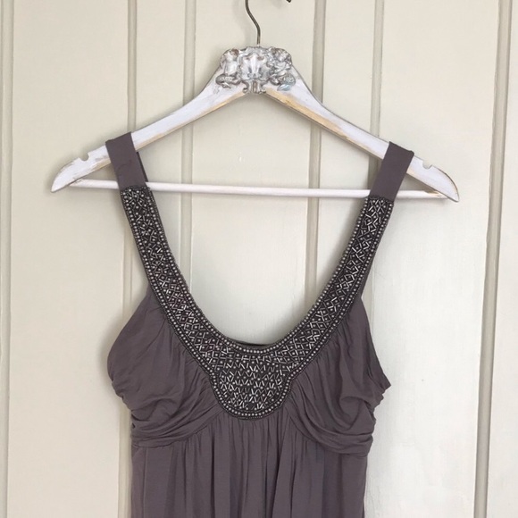 Soprano Grey Beaded Neck Tank Top - Picture 3 of 8